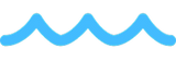 Blue wavy line on a white background